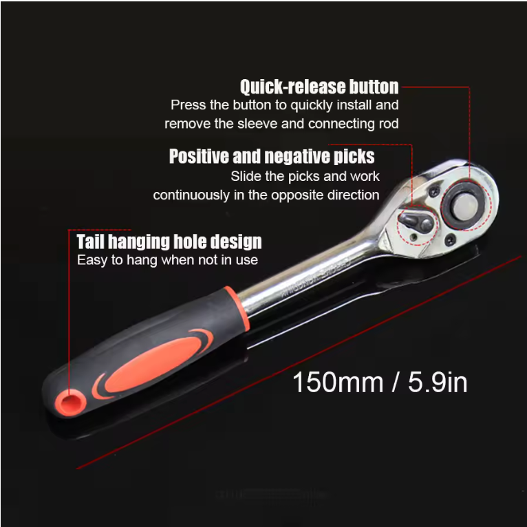 Wrench Socket Set With Extension Rod
