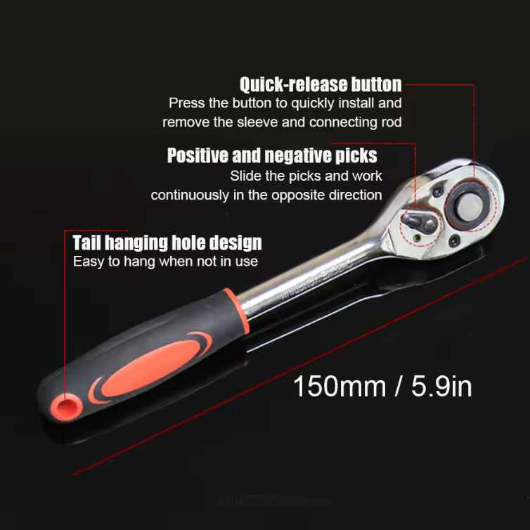 Wrench Socket Set With Extension Rod