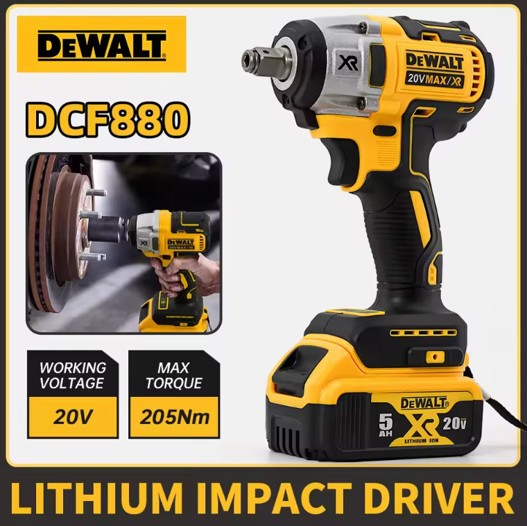 Dewalt DCF880 205N.m Cordless Impact Wrench 2300RPM Compact Electric Wrench Recharge Power Tools For Dewalt 20V Battery