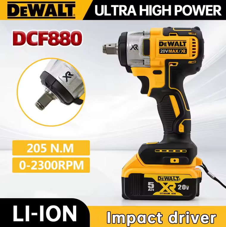 Dewalt DCF880 205N.m Cordless Impact Wrench 2300RPM Compact Electric Wrench Recharge Power Tools For Dewalt 20V Battery