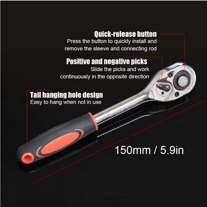 Wrench Socket Set With Extension Rod